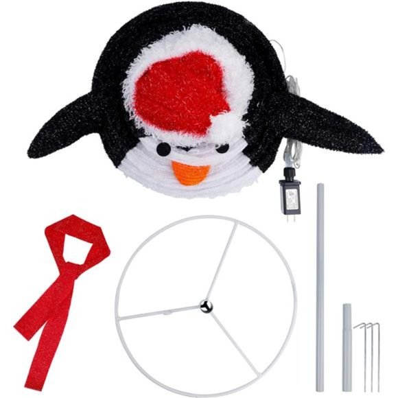 2FT Lighted Pop Up Christmas Penguin Decoration, Pre-Lit Light Up 48 LED Lights - Picture 5 of 7